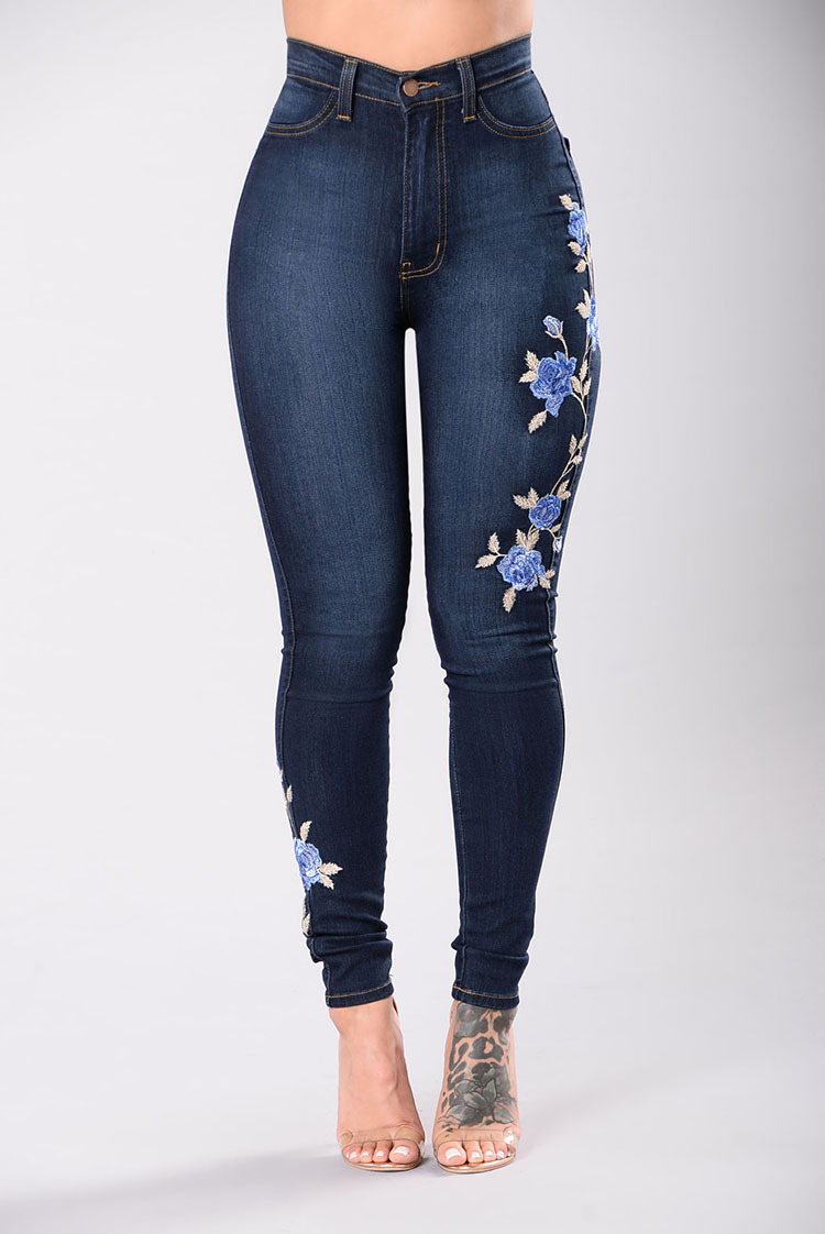 SZ60109 embroidered denim jeans